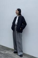 スープレコットンボーダー天竺　裾ラウンド長袖ロンT